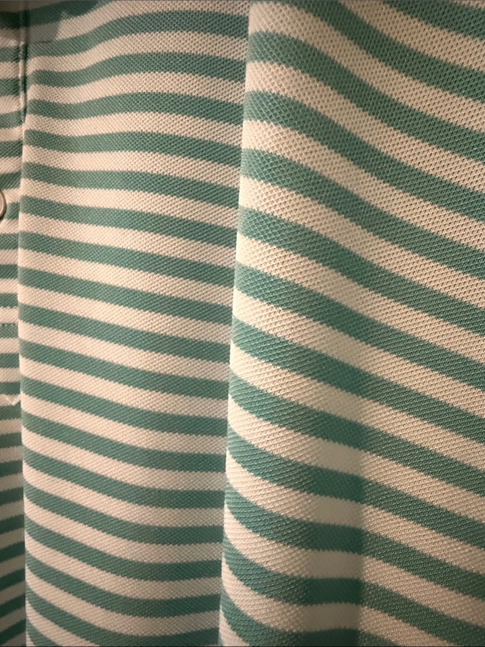 Men's Aqua and White Striped Performance Polo SAS Championship - Picture 4 of 7